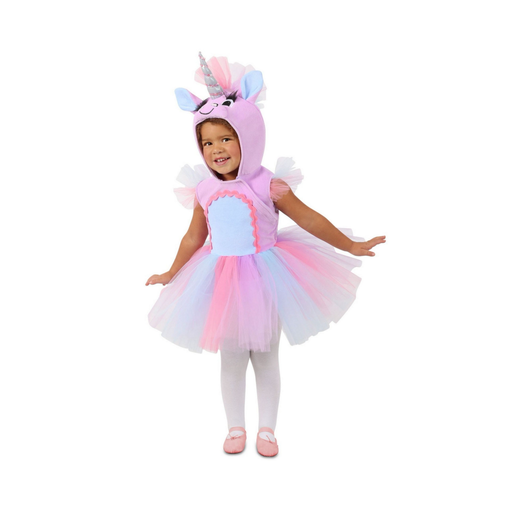 Niña con disfraz de unicornio pastel con tutú