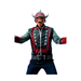 Hombre con disfraz de zombie motoquero punk