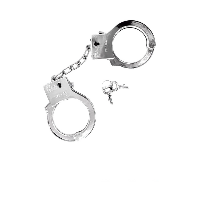 Esposas de policía de plástico plateadas con llaves