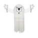 Fantasma blanco de Halloween con cuerpo tipo panal, cara enojada y brazos abiertos