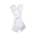 Guantes largos lisos color blanco con lazo en el puño