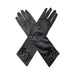 Guantes largos lisos color negro con lazo en el puño