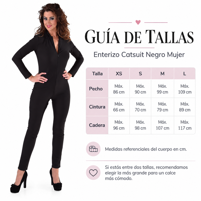 Enterizo Catsuit Negro Mujer