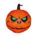 Inflable de calabaza naranja de Halloween con ojos verdes enojados, sonrisa cosida y tallo café