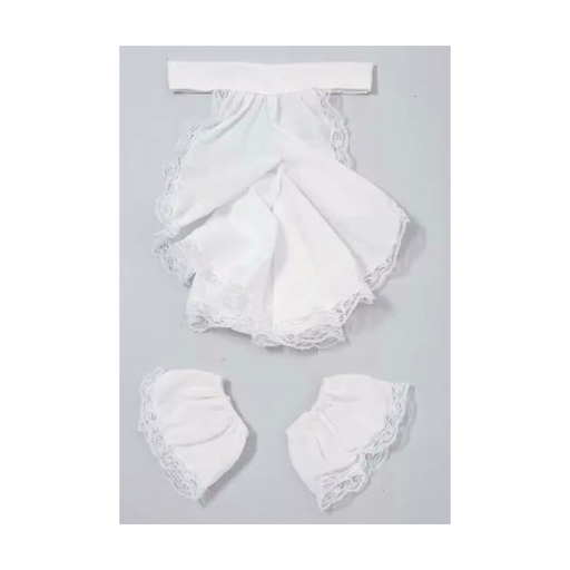 Set de jabot y puños blancos con encaje para disfraz colonial