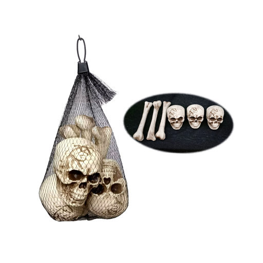Malla con Huesos y Calaveras 6 Piezas decoración de Halloween