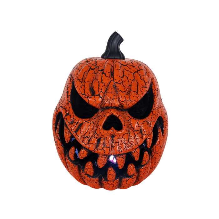 Calabaza Agrietada con Luz 23 cm decoración de Halloween