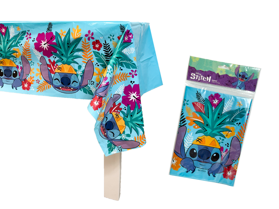 Pack Cumpleaños Stitch - Mantel, Piñata y Globos