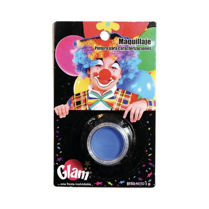Maquillaje azul Glam, pintura para caracterizaciones en pote de 3 g en blíster