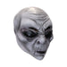 Máscara de alien gris con grandes ojos negros y boca esquelética