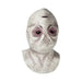 Máscara de látex Alien Invader con cuello, piel pálida y ojos rojizos