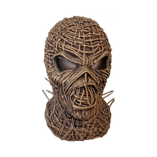 Máscara de látex de Eddie The Wicker Man de Iron Maiden con textura de mimbre