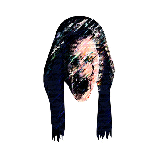Máscara La Llorona Deluxe con rostro de mujer llorando y velo negro