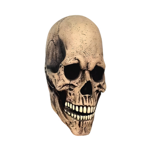 Máscara Látex Calavera, máscara de calavera en tono hueso con dientes a la vista