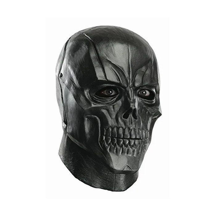 Máscara de látex negra de cabeza completa con rostro de calavera