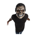 Máscara de calavera con pelo negro peinado hacia atrás