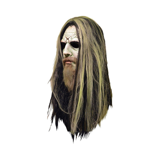 Máscara de Rob Zombie con maquillaje blanco, barba y pelo largo