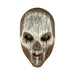 Máscara facial de látex vudú con textura de madera y rostro de calavera