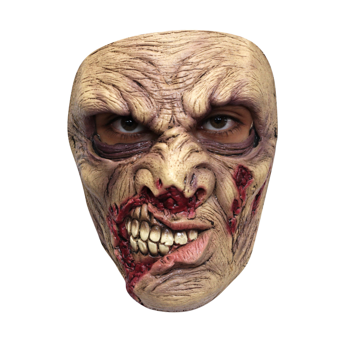 Máscara de látex de zombie con piel podrida