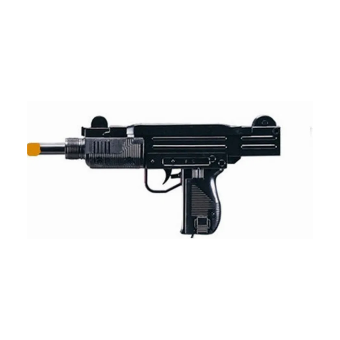 Metralleta Uzi de juguete de plástico negro con punta naranja