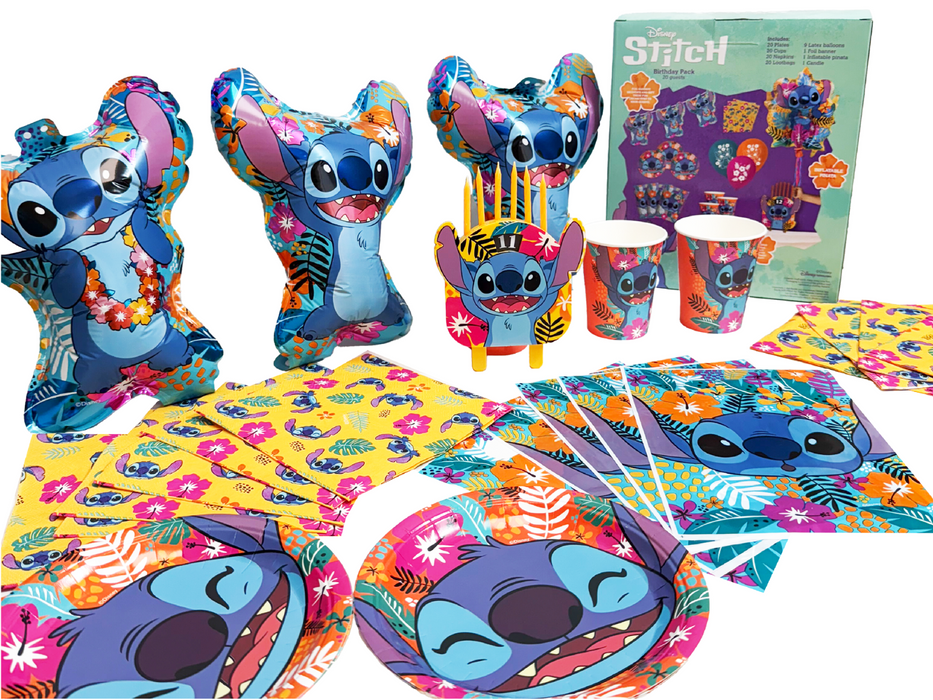 Caja Cumpleaños De Stitch Full Decoración Para 20 Personas
