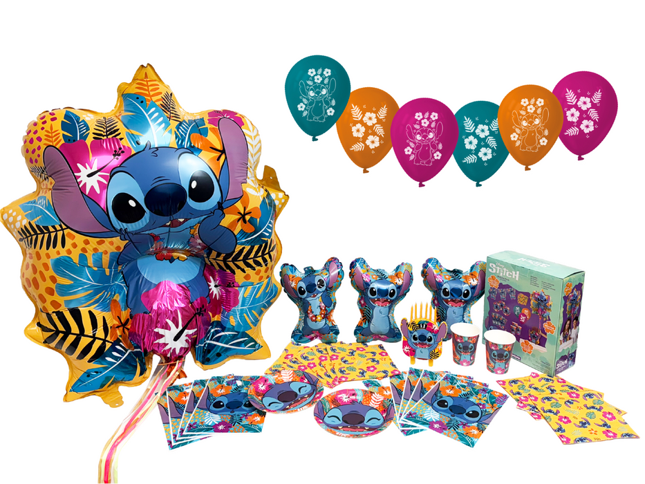 Caja Cumpleaños De Stitch Full Decoración Para 20 Personas