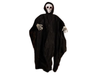 Parca colgante de Halloween con túnica negra, cara de calavera blanca y manos de esqueleto
