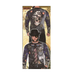 Polera steampunk de manga larga para hombre vista por la espalda, con calavera mecánica, y por delante, con chaleco, corbata y engranajes estampados