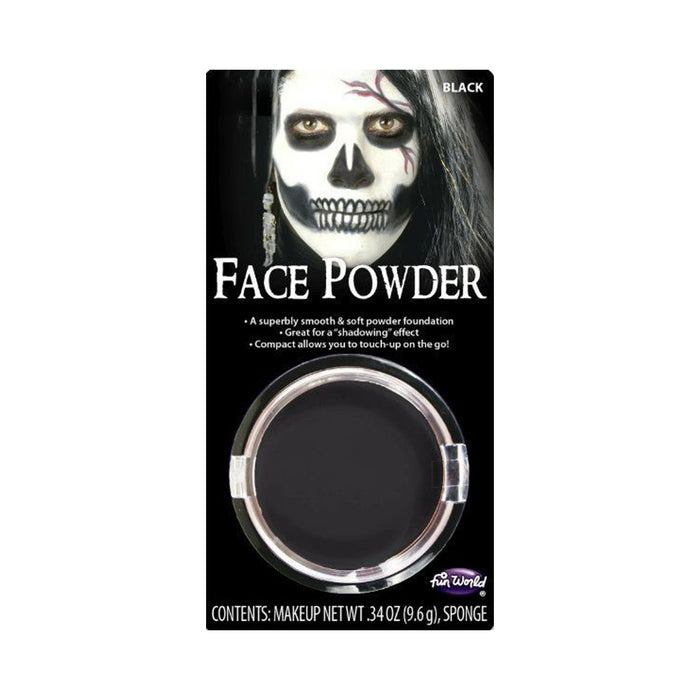 Polvo compacto de maquillaje negro Fun World con esponja