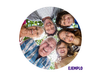 Ejemplo de puzzle personalizado redondo con foto de familia
