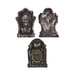 Set de 3 lápidas decorativas grises con calaveras y fantasmas