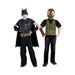 Set de disfraces Batman vs Bane para niños, pecheras con máscaras, capa y guantes