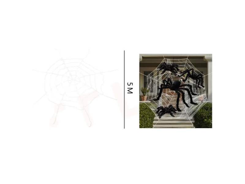 Telaraña gigante blanca de 5 metros para decoración de Halloween