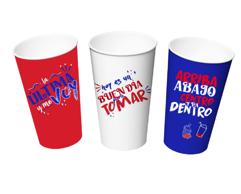 Vasos Piscoleros Reutilizables Dieciocheros 480 ml x 3 Unidades