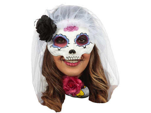 Mascara Catrina Con Velo 2 Ojos Morados - Ghoulish - Carnaval Online