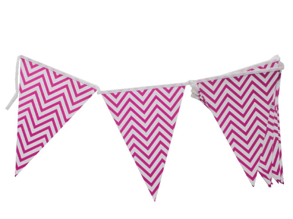 Banderines Chevron X 12 Fucsia