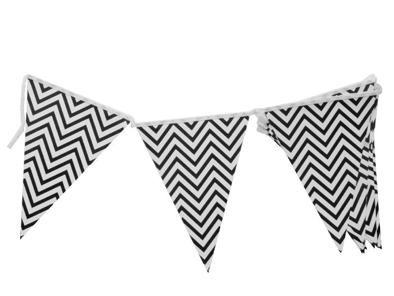 Banderines Chevron X 12 Negro