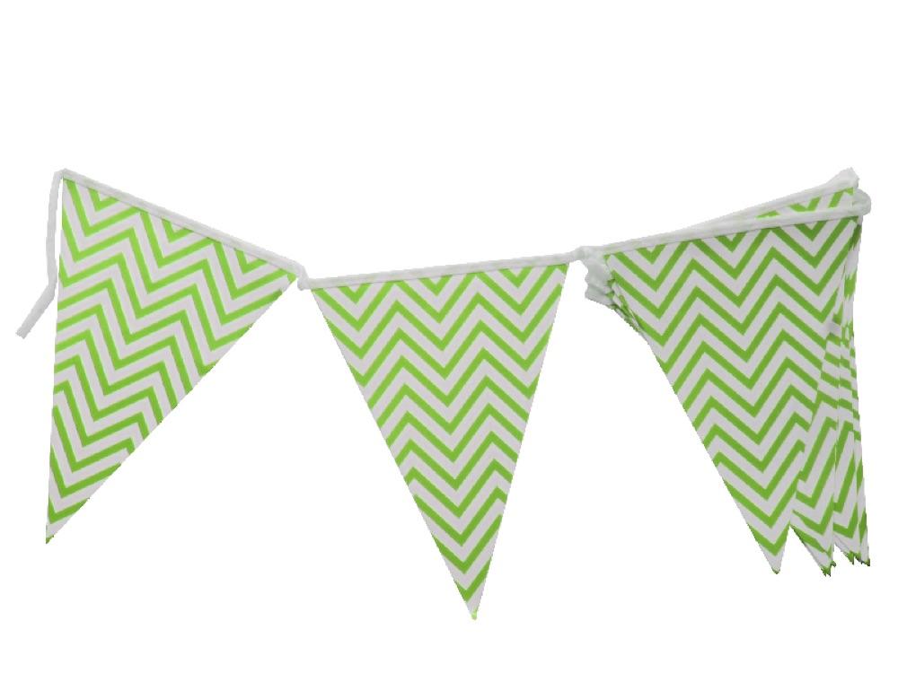 Banderines Chevron X 12 Verde Lima