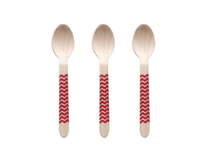 Cuchara Chevron X 10 Rojo