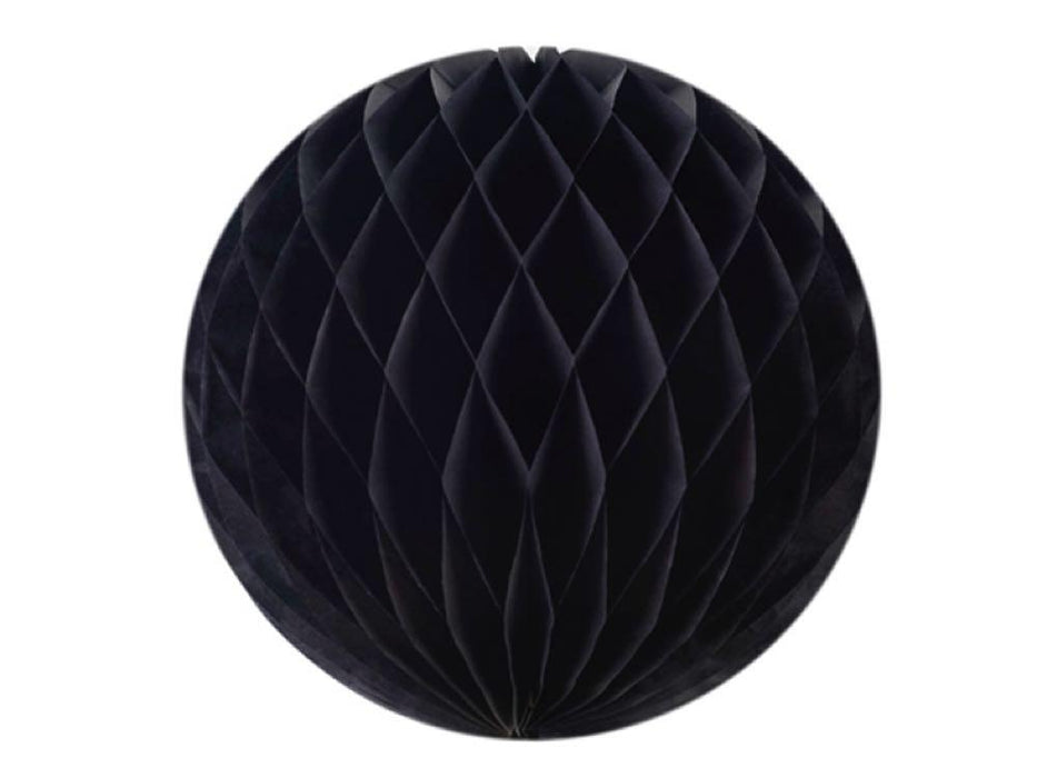 Decoracion Bola Papel 15 Cm Negro - Airy - Carnaval Online