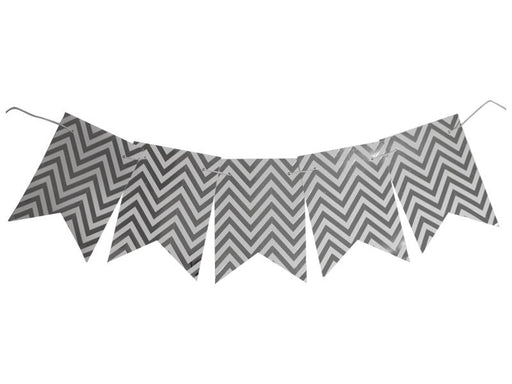 Banderines Chevron X 12 Plateado - Airy - Carnaval Online