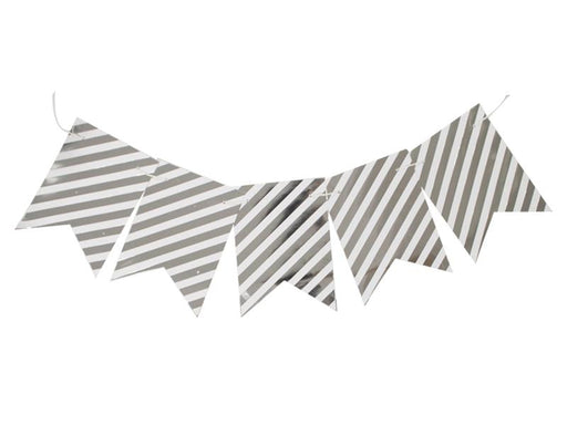 Banderines Rayas X 12 Plateado - Airy - Carnaval Online