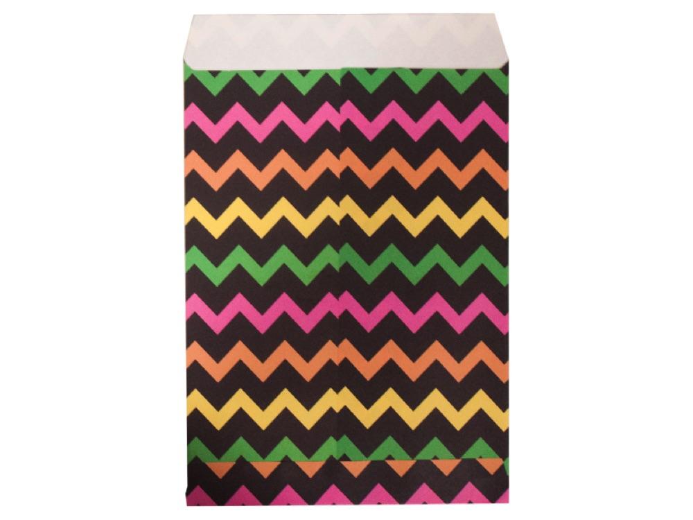 Bolsa Papel Chevron Neon X 10