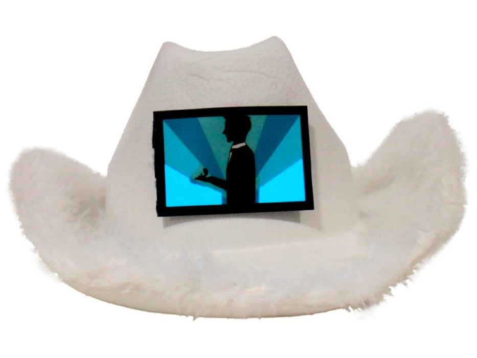 Gorro Cowboy Led Blanco Anillo - Airy - Carnaval Online