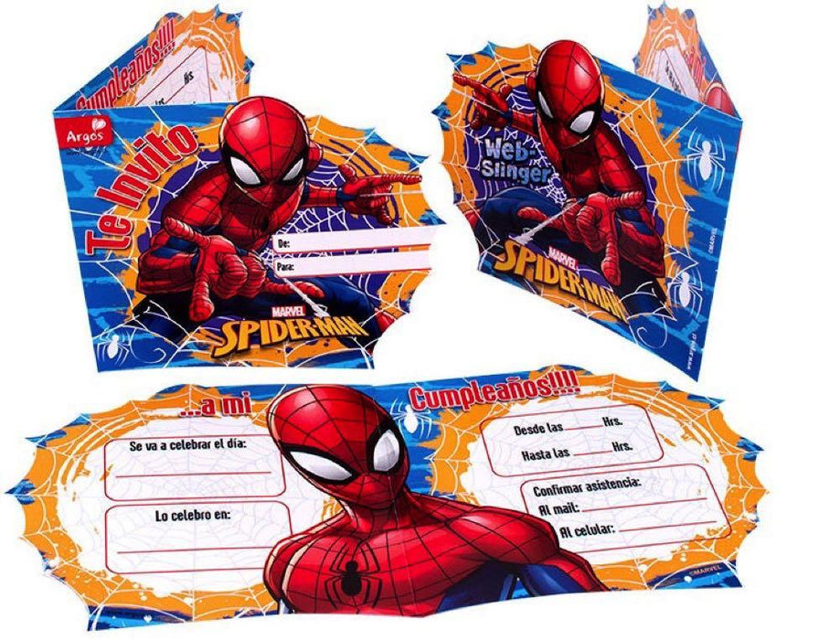 Tarjeta De Invitacion Spiderman X 6 - Argos - Carnaval Online