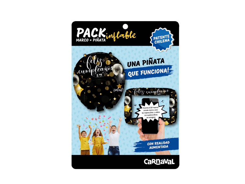 Pack Piñata Y Marco Inflable Negro