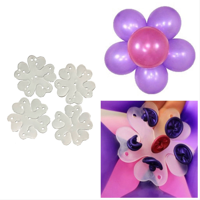 Clip Arreglo De Globos Forma Flor - 6 Unidades