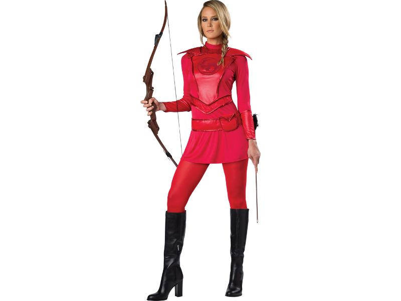Disfraz Cazadora De Guerreros Rojo Mujer