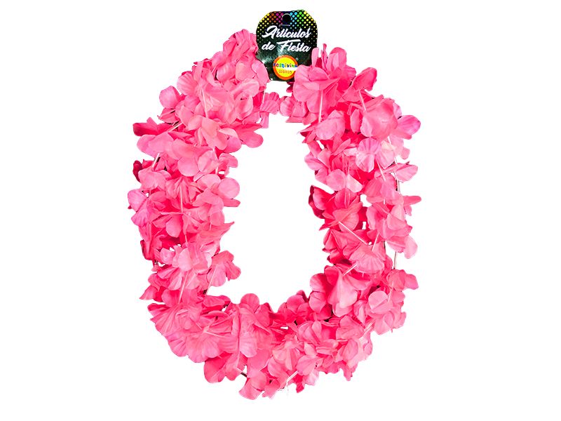 Collar Hawaiano Flores Fluor - 6 Unidades