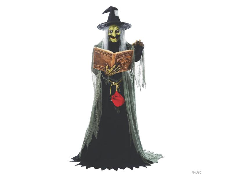 PREVENTA Animatronic Bruja Leyendo Con Sonido Y Movimiento 173 Cm